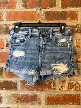 P125 - American Eagle Outfitters Distressed Light Blue Denim Cutoff Shorts
